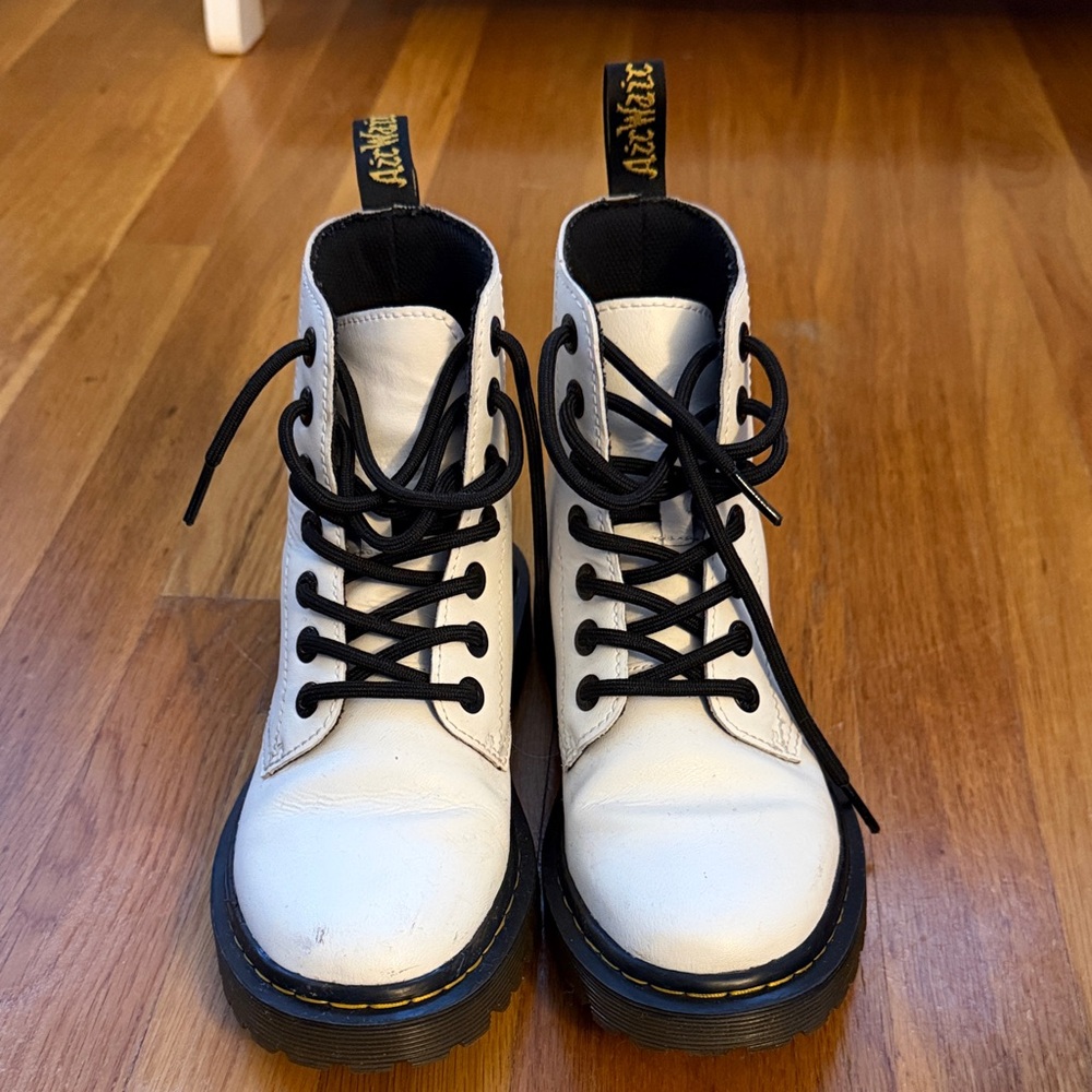 Dr. Martens White Boots with Black Accents